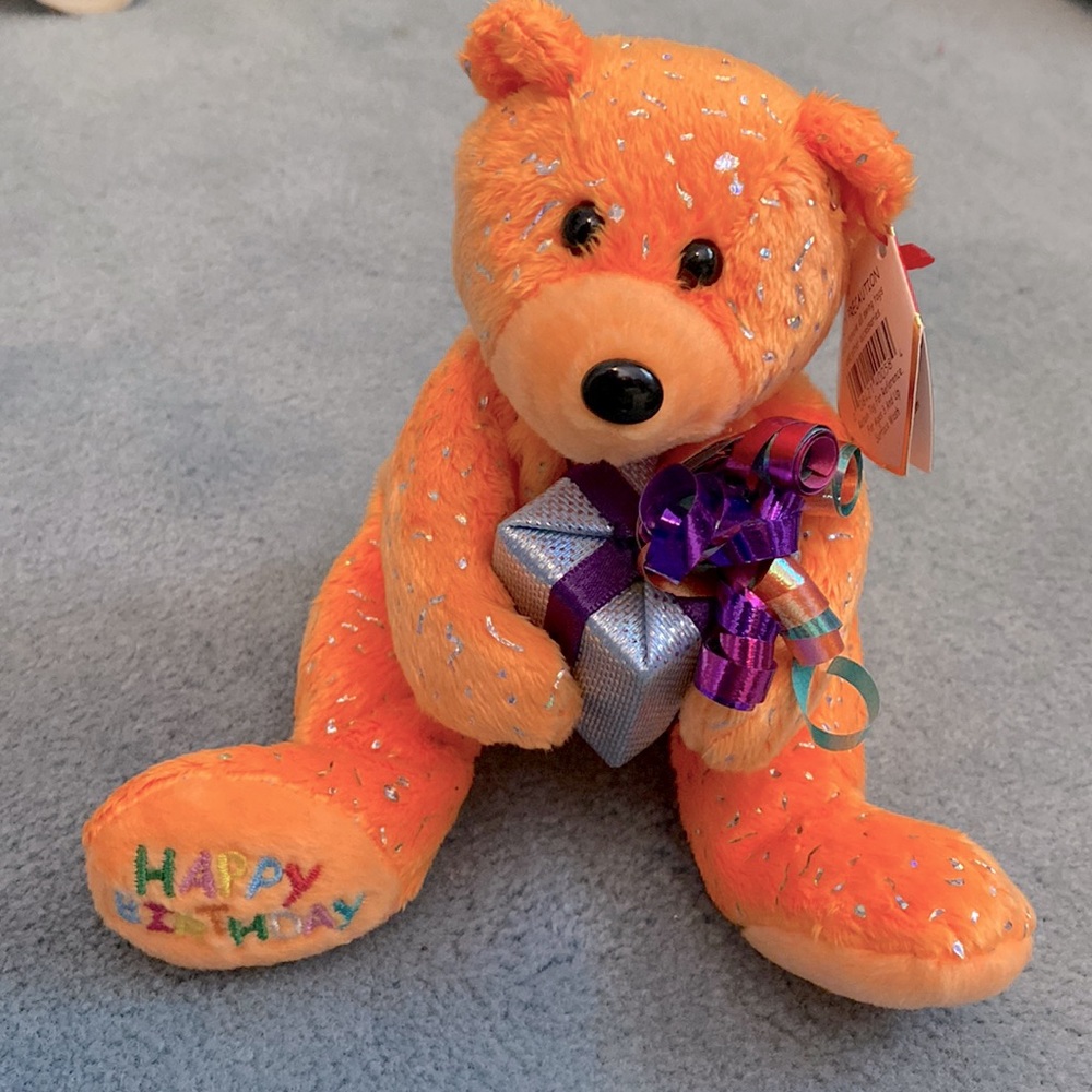 Ty Beanie Babies Happy Birthday Gift Stuffed Animal Teddy Bear Vintage Y2K